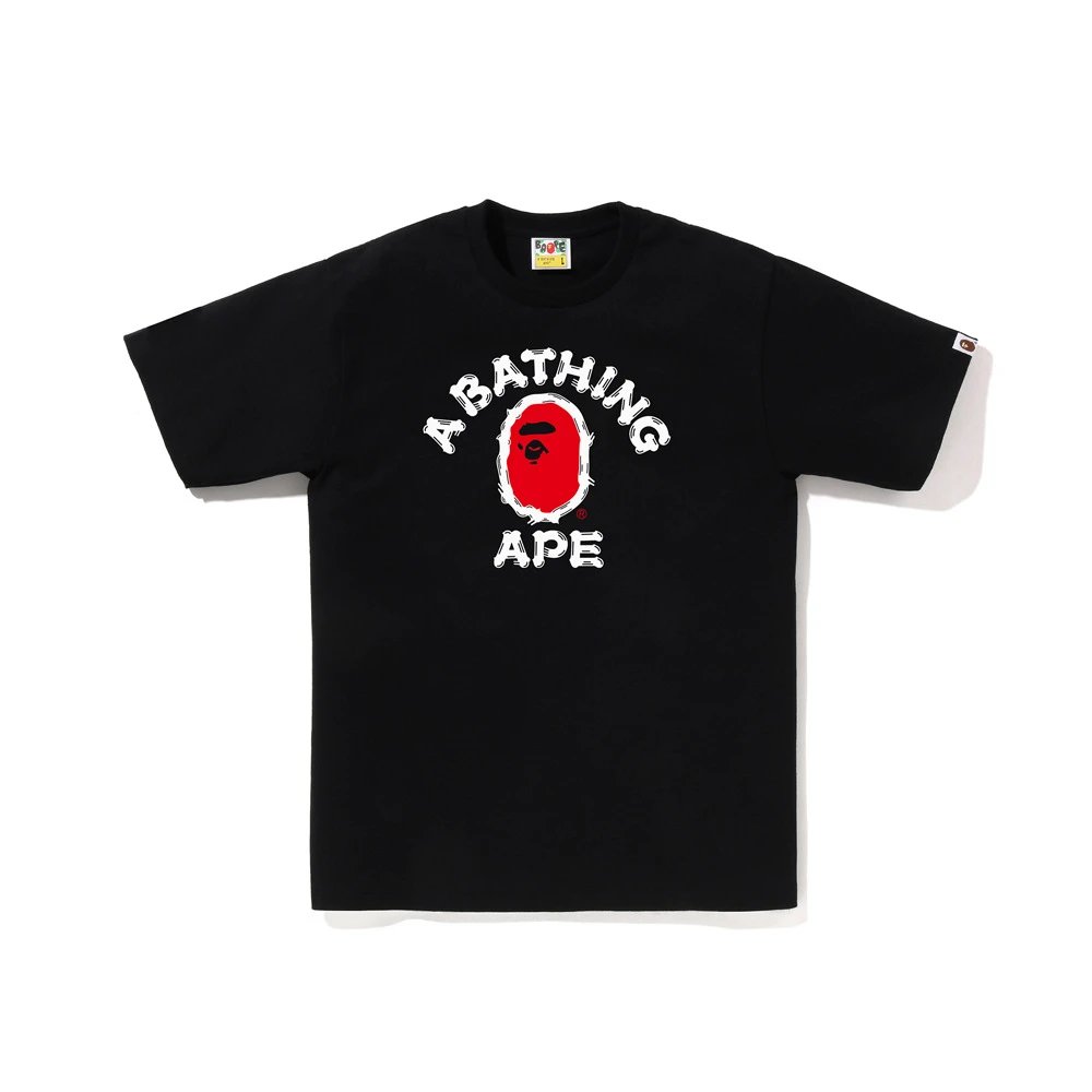 Bape Red icon T-shirt Black