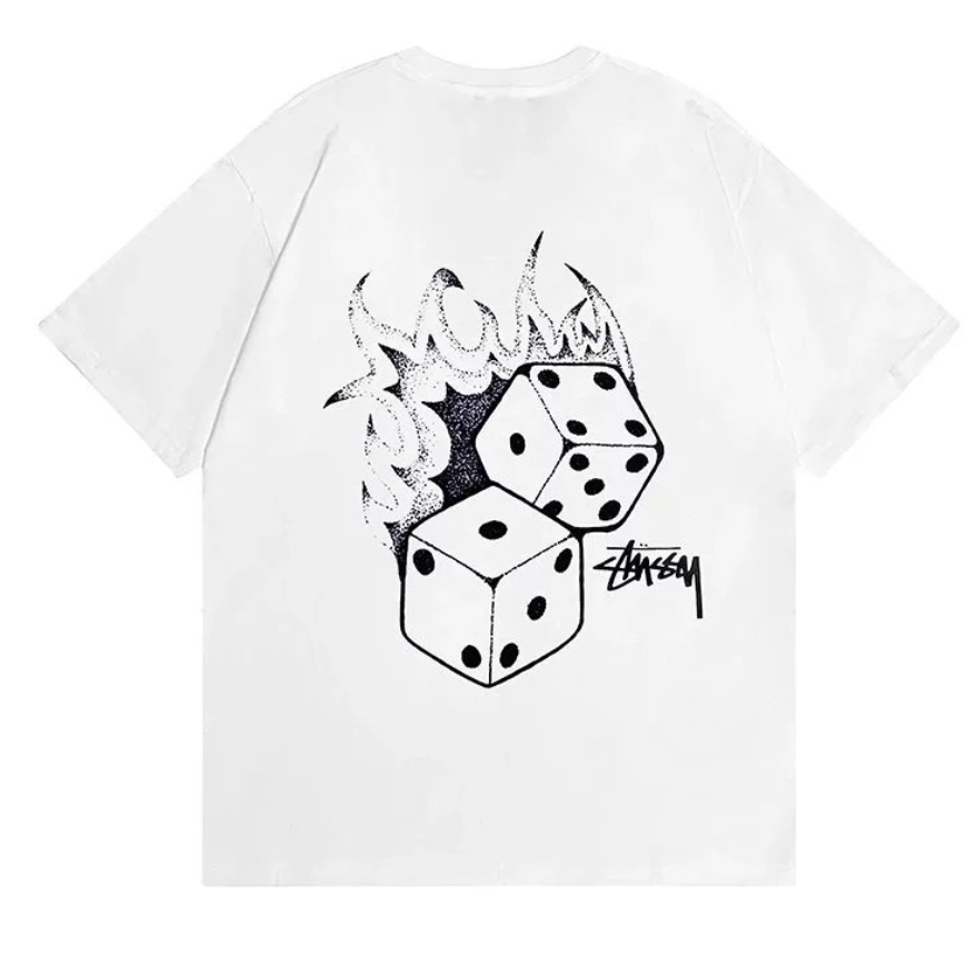 Stussy flamming Dices T-shirt White