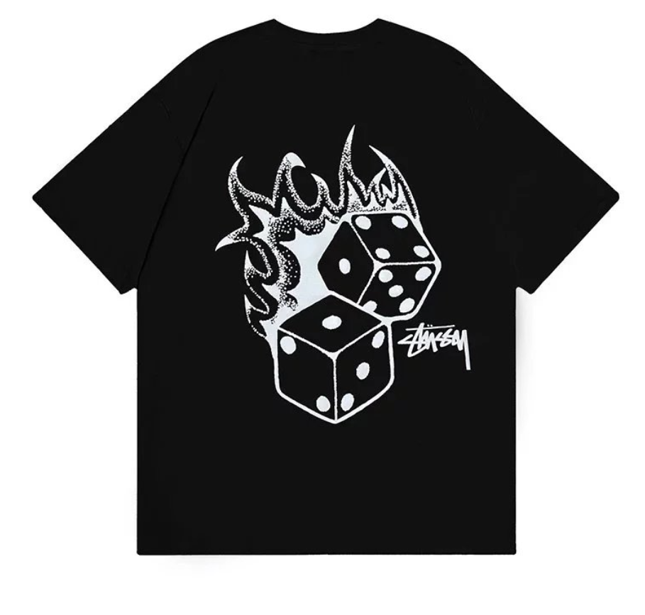 Stussy flamming Dices T-shirt Black