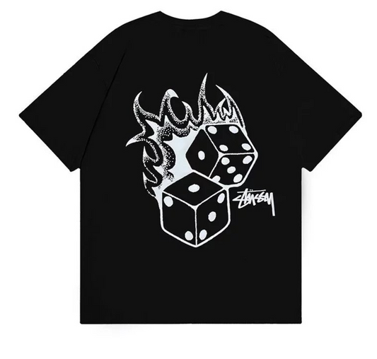 Stussy flamming Dices T-shirt Black