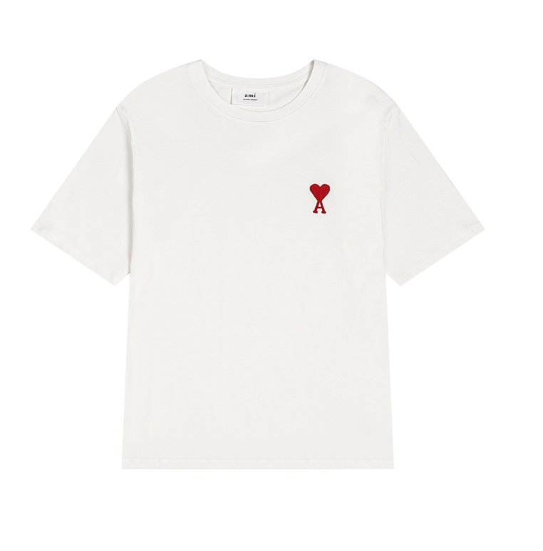 Ami T-shirt White (Red A)
