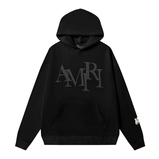 Amiri Off Puff Font Hoodie Black