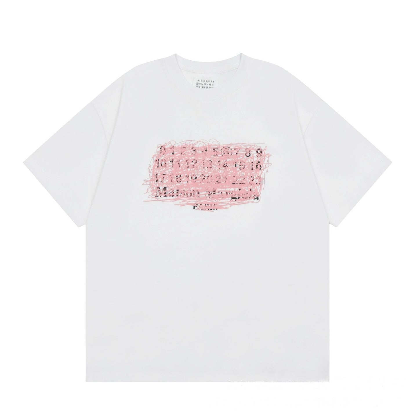 Maison Margiela Pink paint T-shirt Black