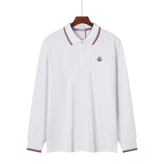Moncler Polo Longlseeve White