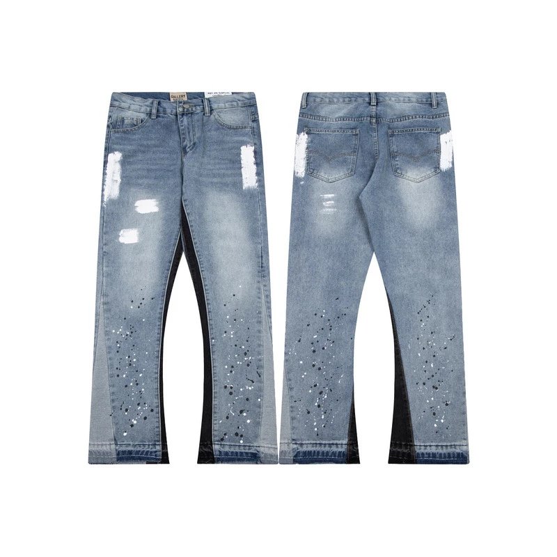 Gallery Dept. Flared Paint Splatter Jeans Blue