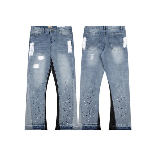 Gallery Dept. Flared Paint Splatter Jeans Blue
