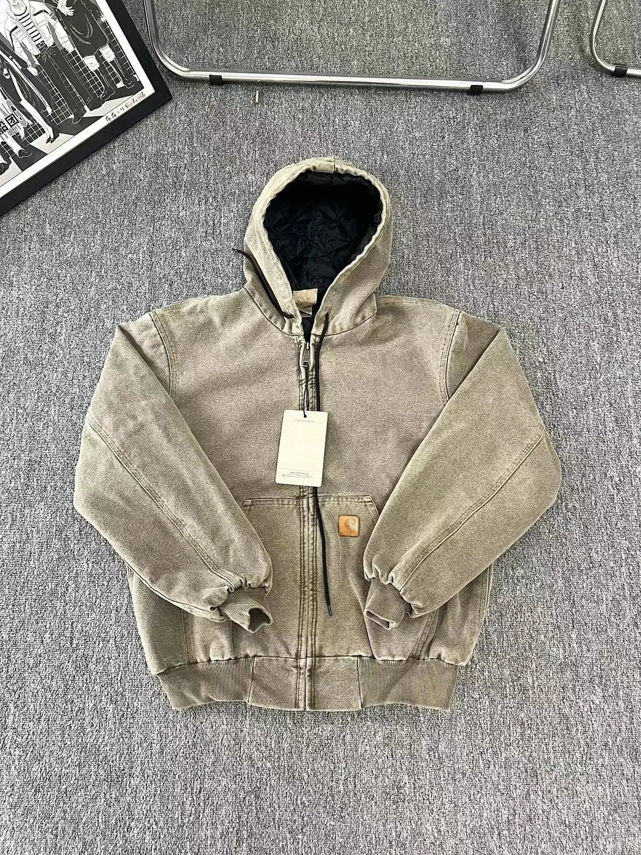 Carhartt Work in Progress Zip-Up Hoodie Creme