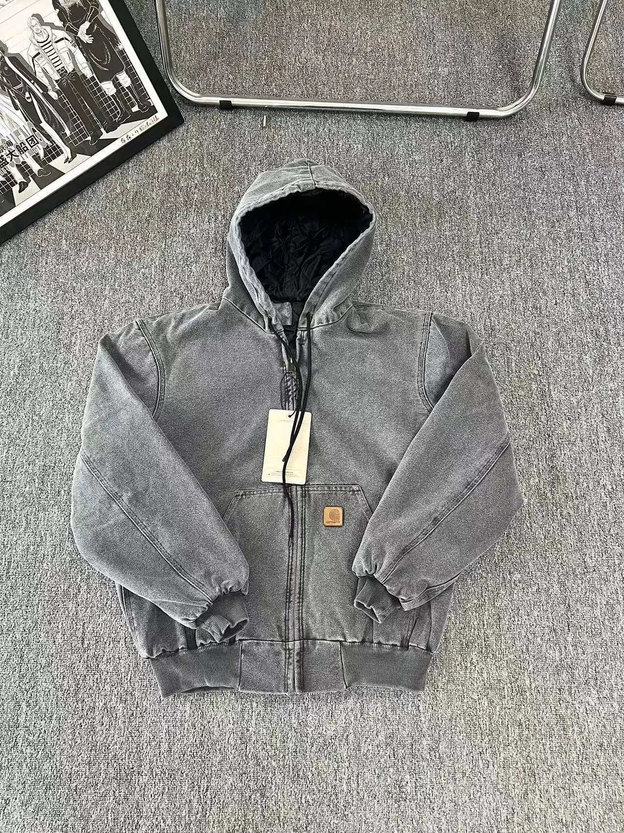 Carhartt Work in Progress Zip-Up Hoodie Grey