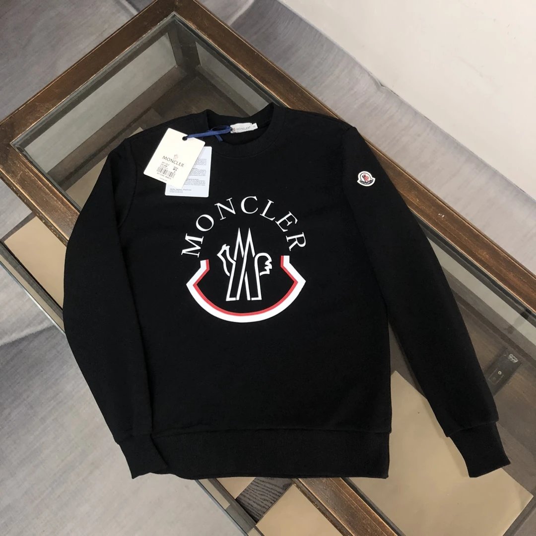 Moncler Chest Print Icon Sweater Black