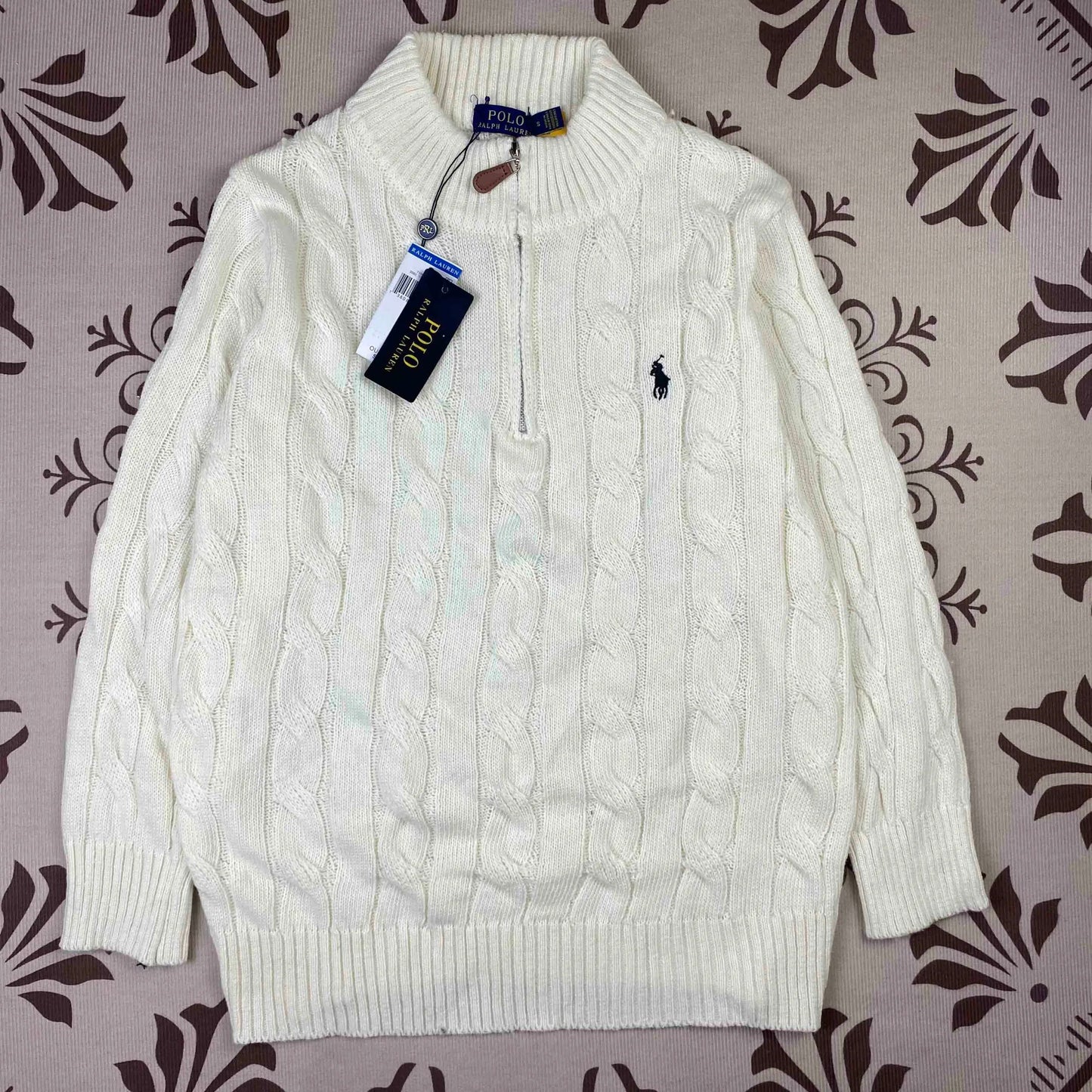 Ralph Lauren Knit Sweater Half-Zip White