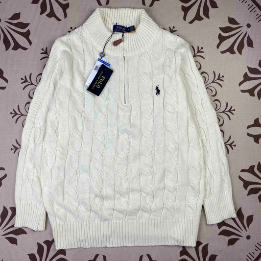 Ralph Lauren Knit Sweater Half-Zip White