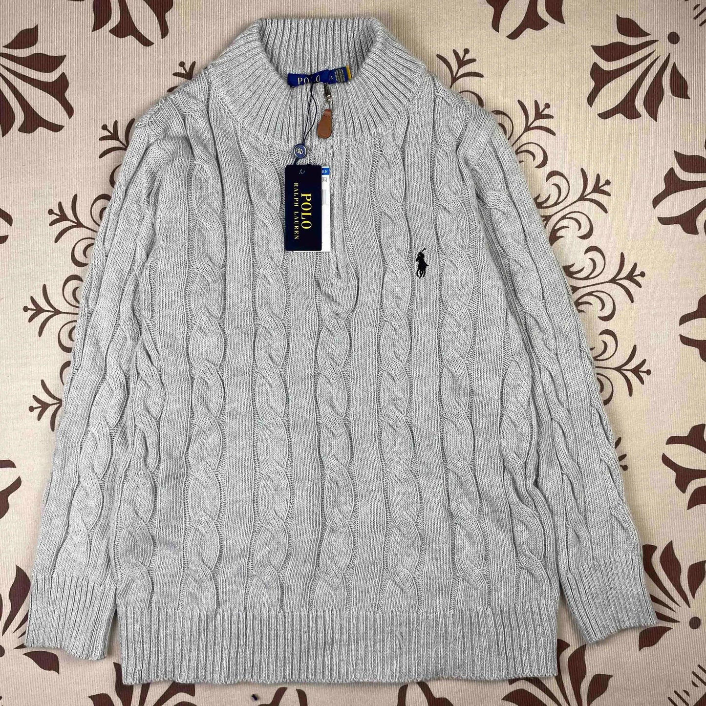 Ralph Lauren Knit Sweater Half-Zip Grey