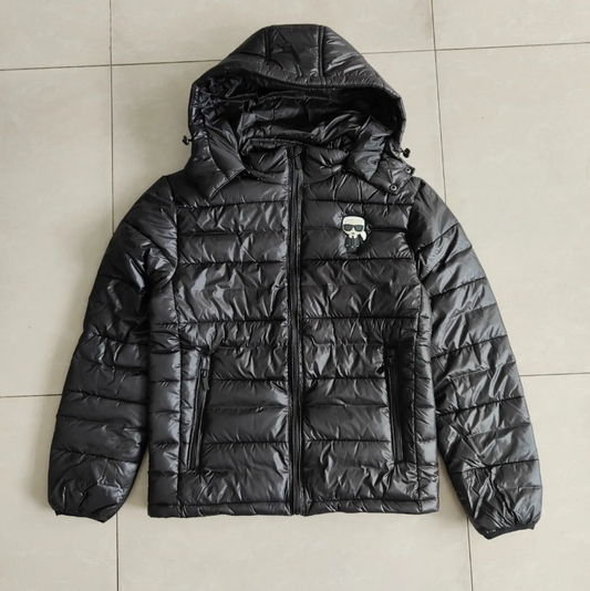 Karl Lagerfeld thin hooded Puffer Jacket Black