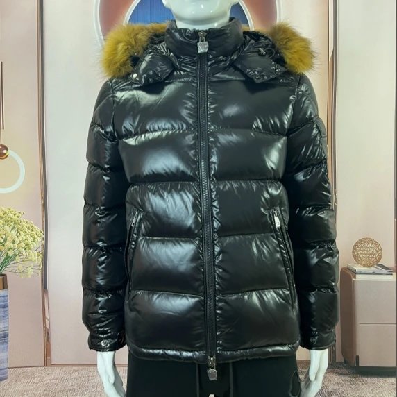 Moncler Brown Fur Jacket Black