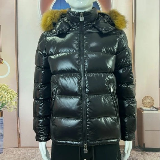 Moncler Brown Fur Jacket Black
