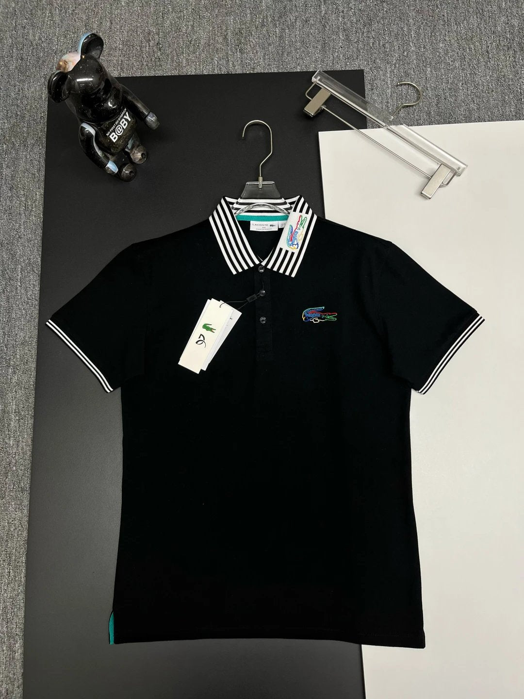 Lacoste Multi Color Logo Polo shirt Black