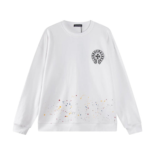 Chrome Hearts Paint splatter Sweater White