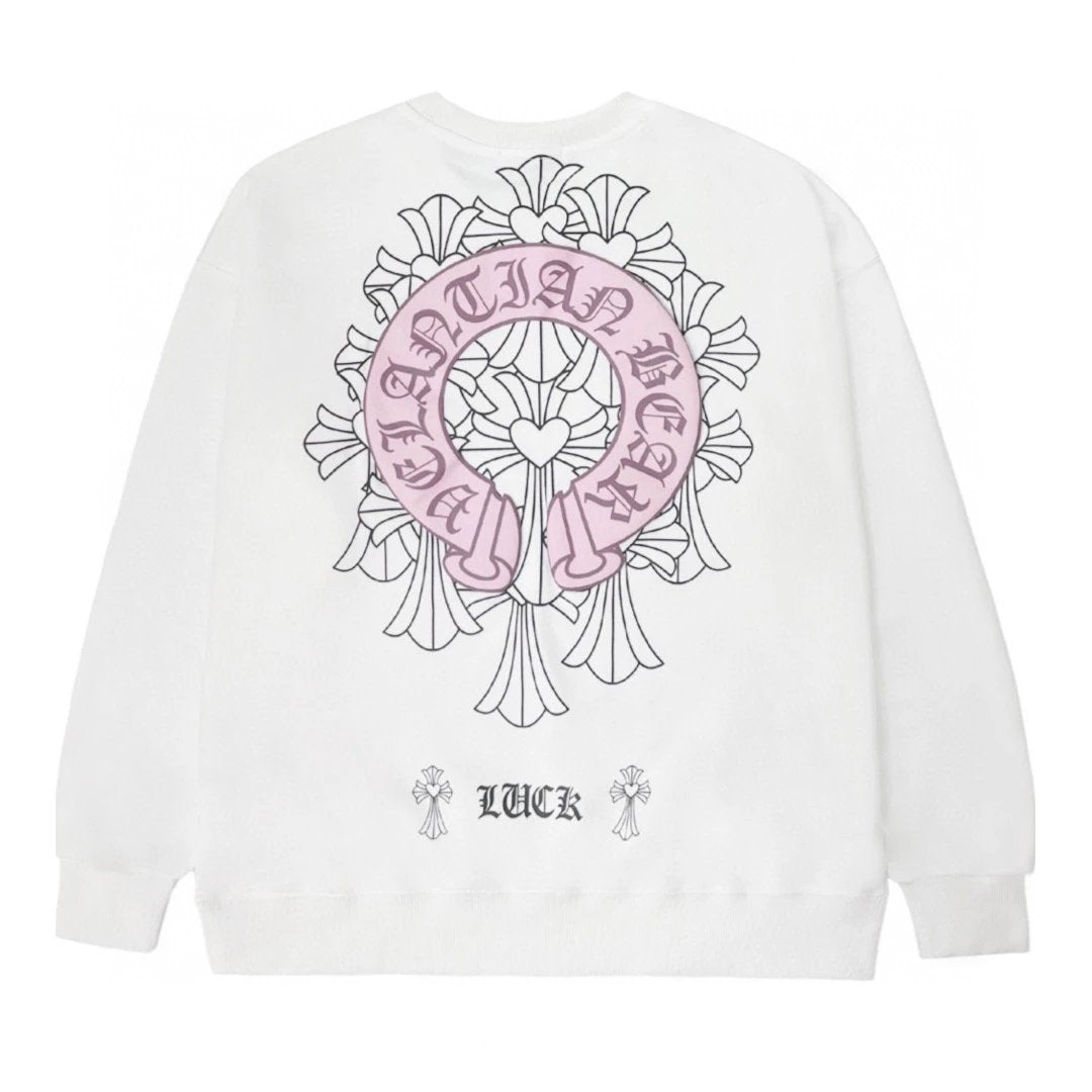 Chrome Hearts Pink Print Sweater White