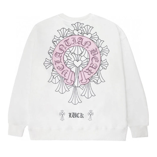 Chrome Hearts Pink Print Sweater White