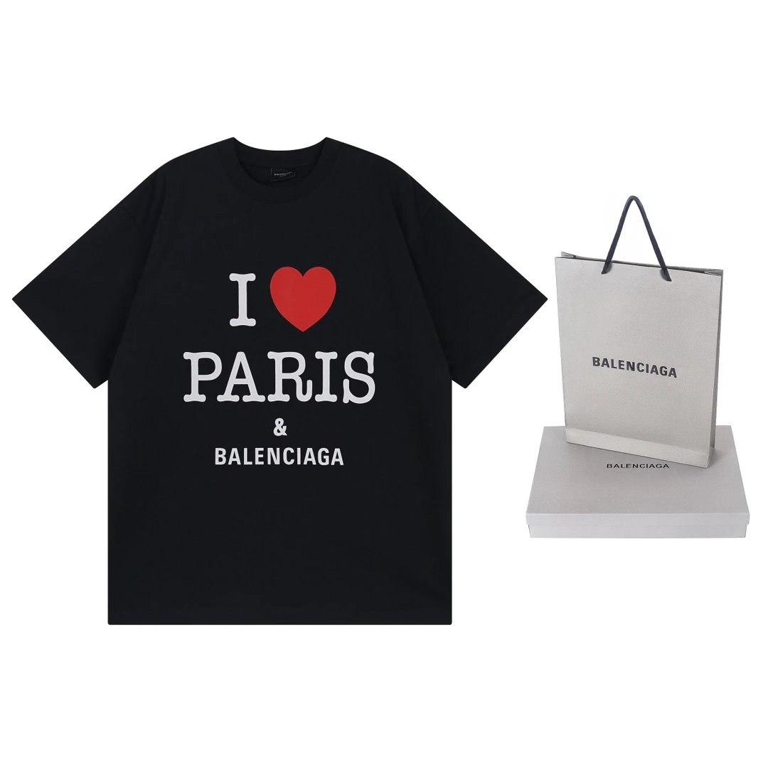Balenciaga i love Paris & Balenciaga T-shirt Black