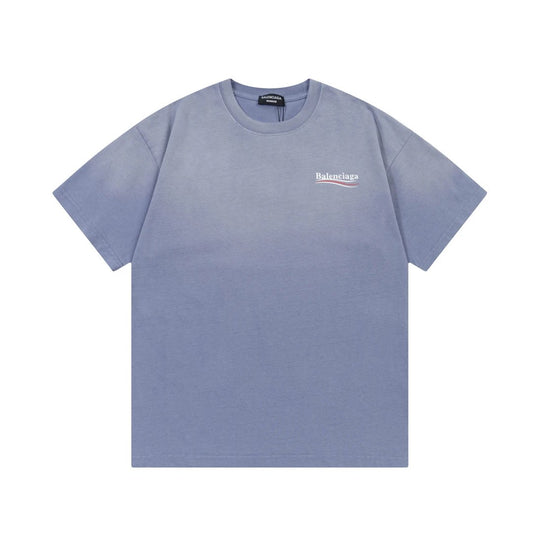 Balenciaga small Logo T-shirt Washed Blue