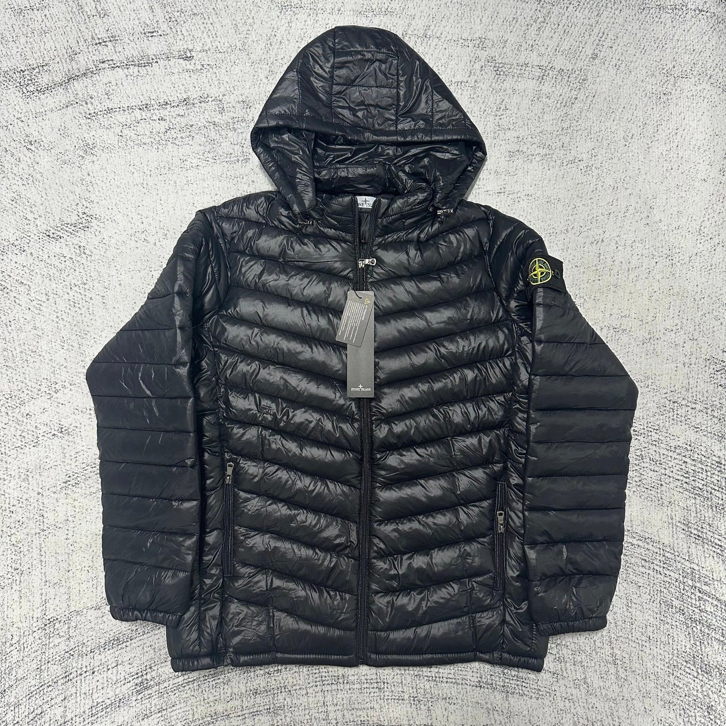 Stone Island Shiny Down Jacket Black