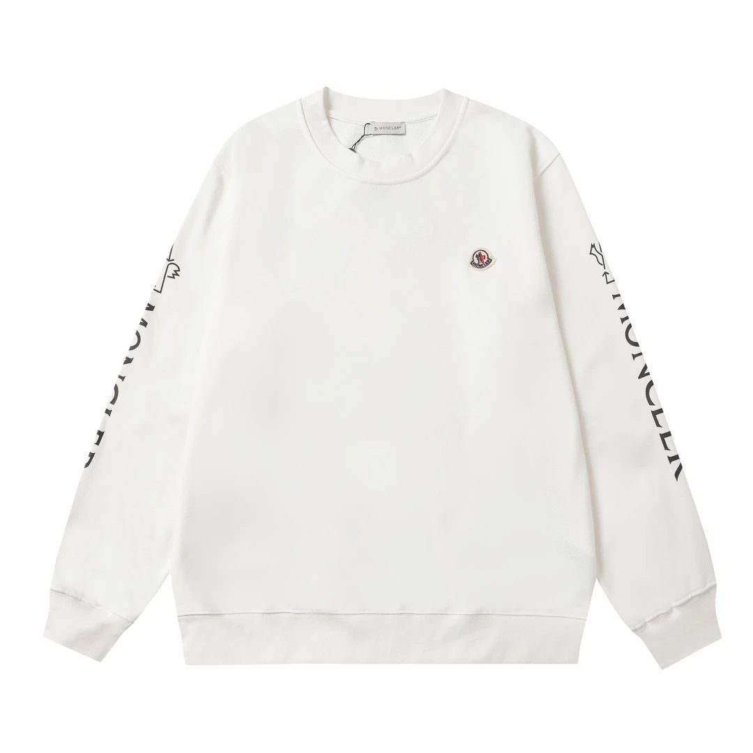 Moncler Sleeve Writing Sweater White