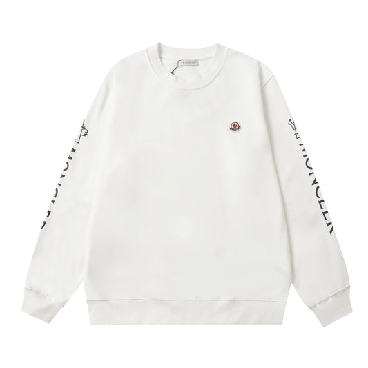 Moncler Sleeve Writing Sweater White