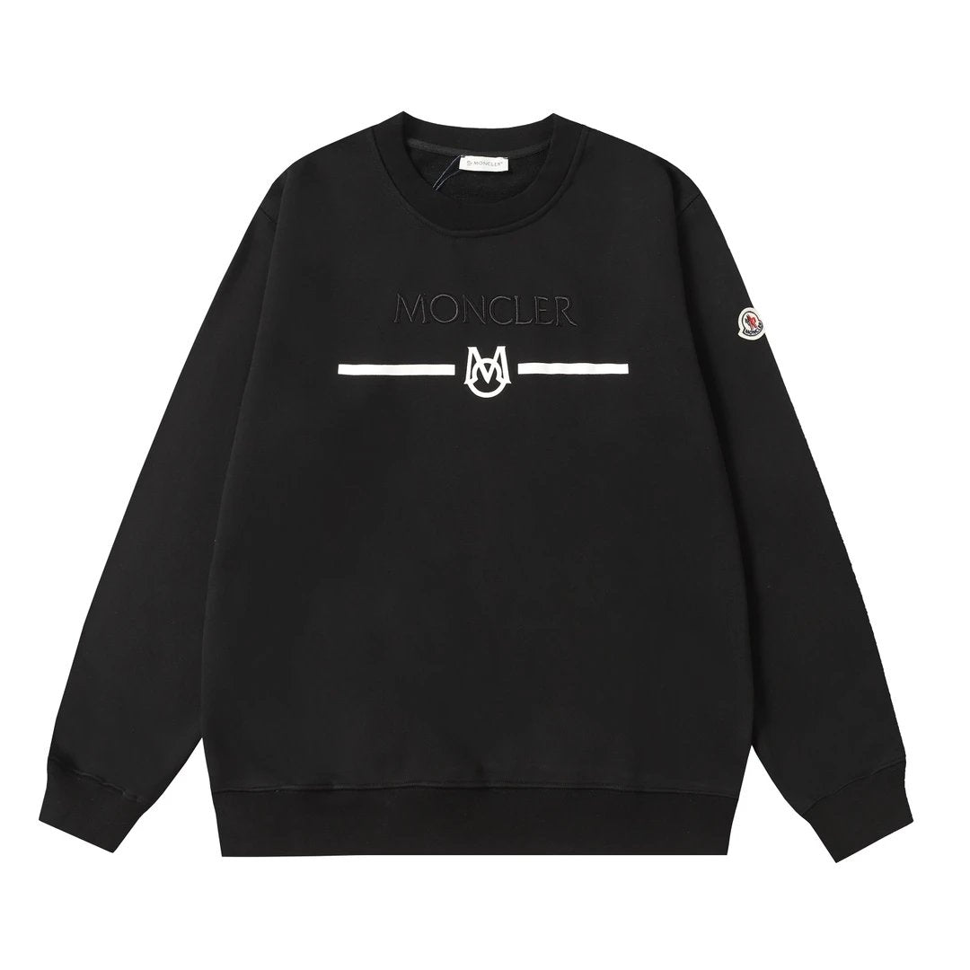 Moncler Chest Print Sweater Black