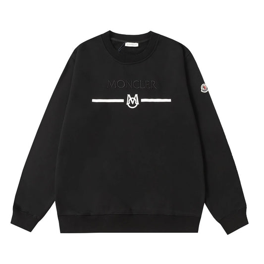 Moncler Chest Print Sweater Black