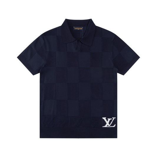 Louis Vuitton small Logo Squared Polo shirt Blue
