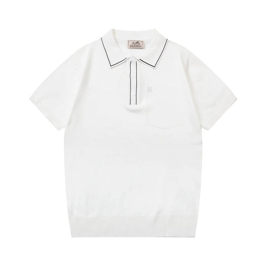 Hermes Front Pocket Polo shirt White