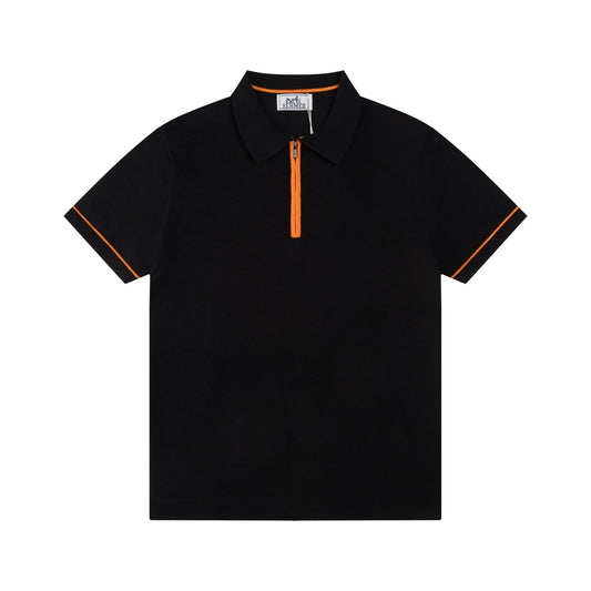 Hermes Half-Zip Polo shirt Black