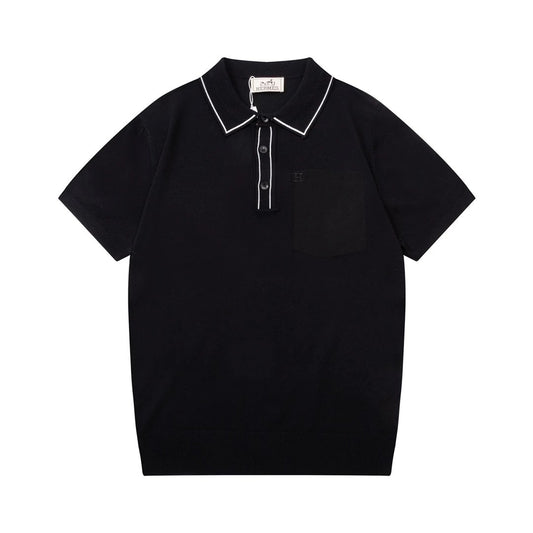 Hermes Front Pocket Polo shirt Black