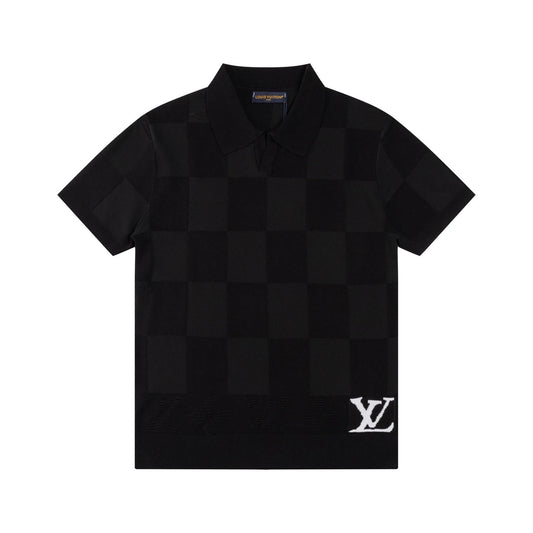Louis Vuitton small Logo Squared Polo shirt Black