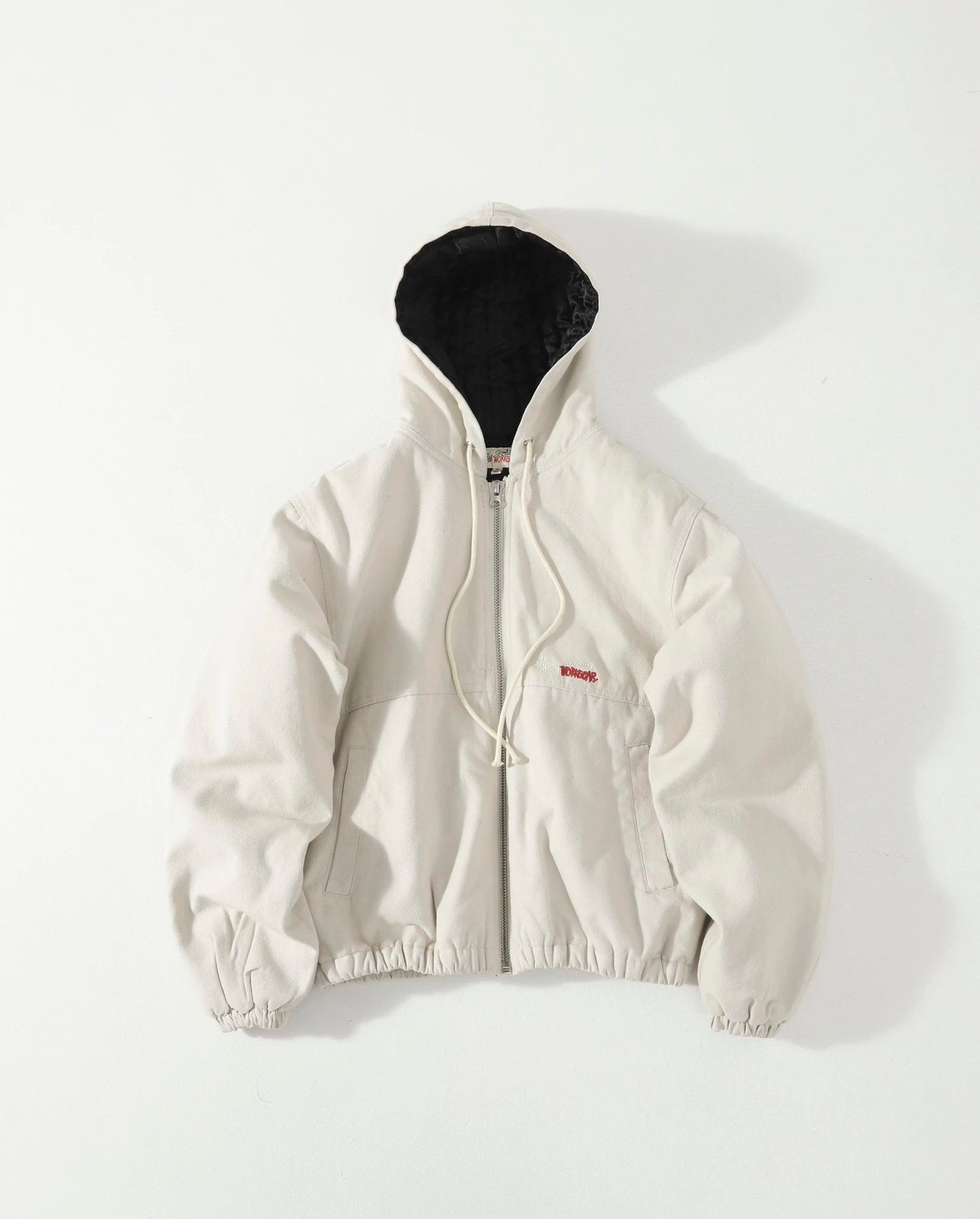 Stussy Zip-Up Work Hoodie Washed White