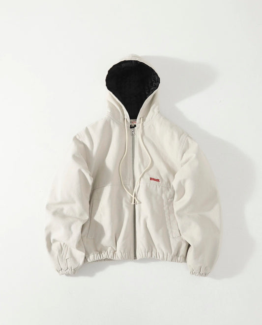 Stussy Zip-Up Work Hoodie Washed White