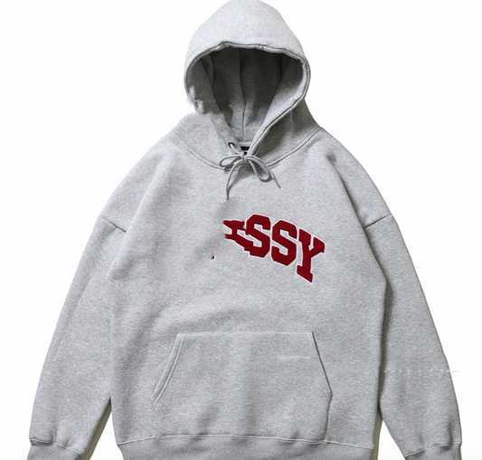Stussy Red Font Hoodie Grey