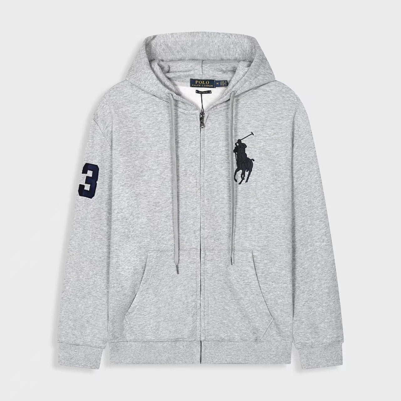 Ralph Lauren Big Rider Zip-Up Hoodie Grey