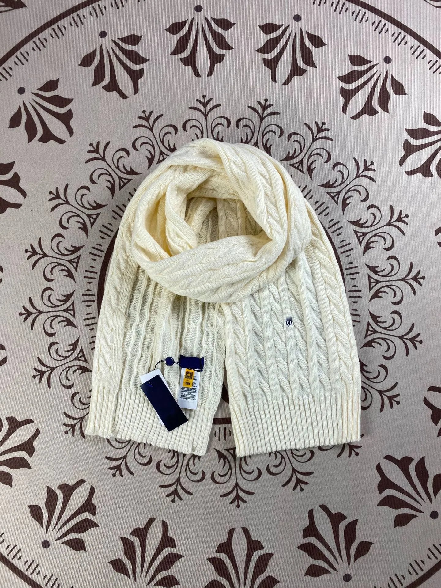 Ralph Lauren Knit Scarf White