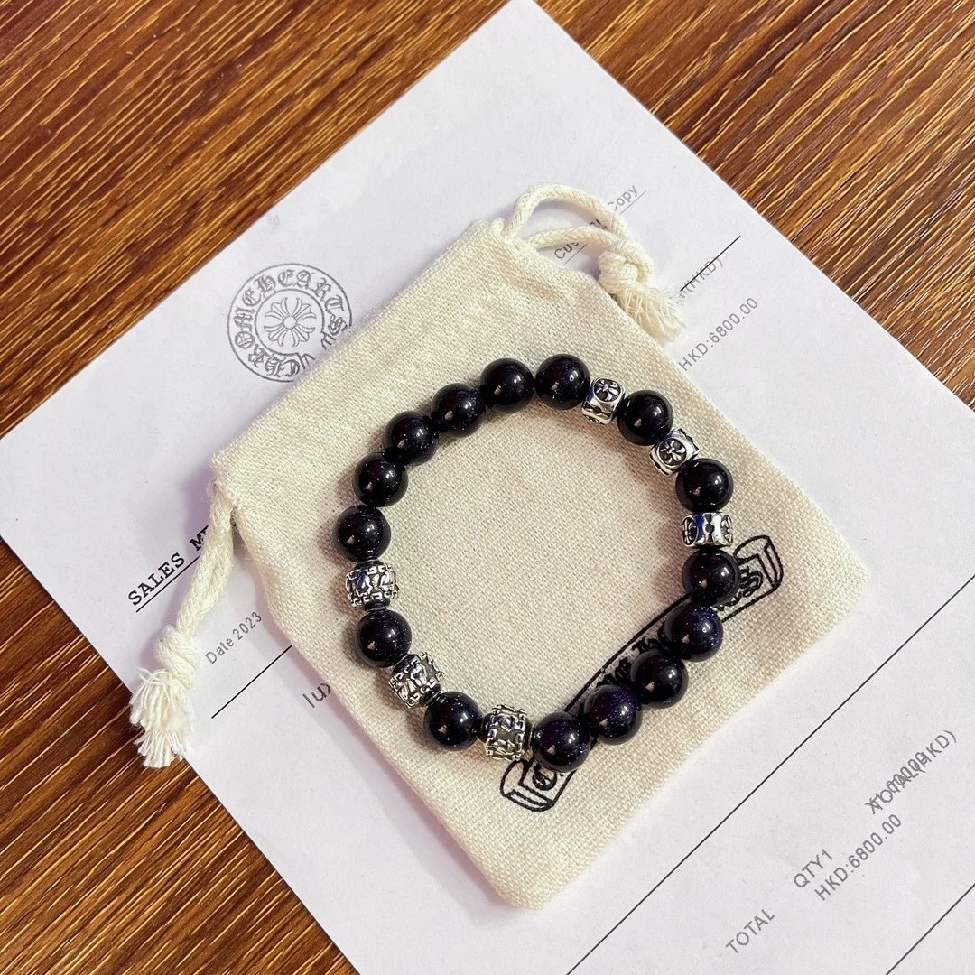 Chrome Hearts Vintage Pearl braclet Black