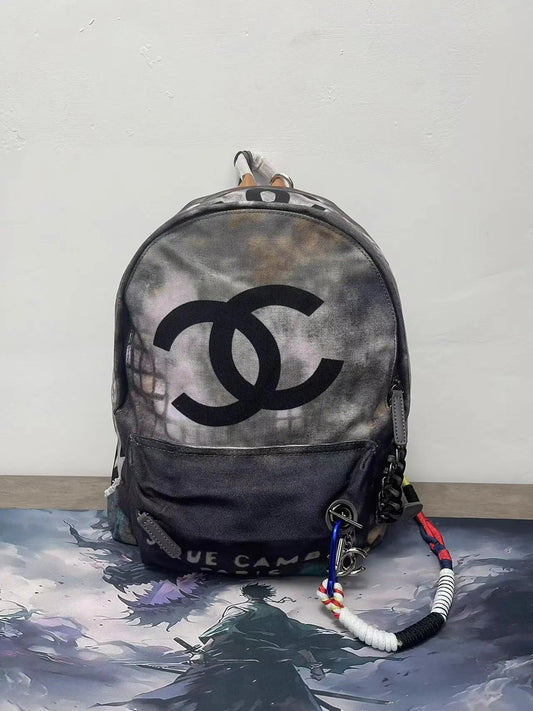 Chanel Graffiti Backpack Grey
