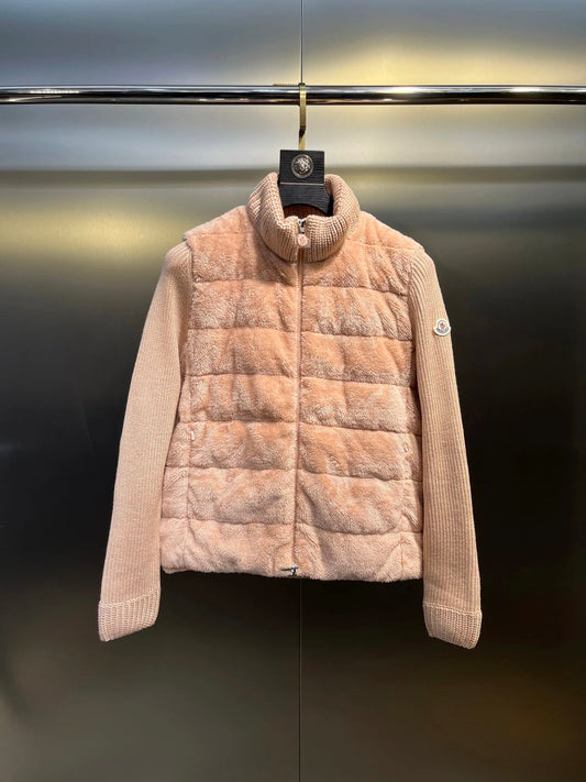 Moncler Fur Cardigan Pink