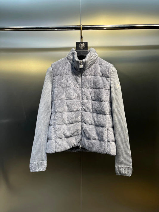 Moncler Fur Cardigan Grey