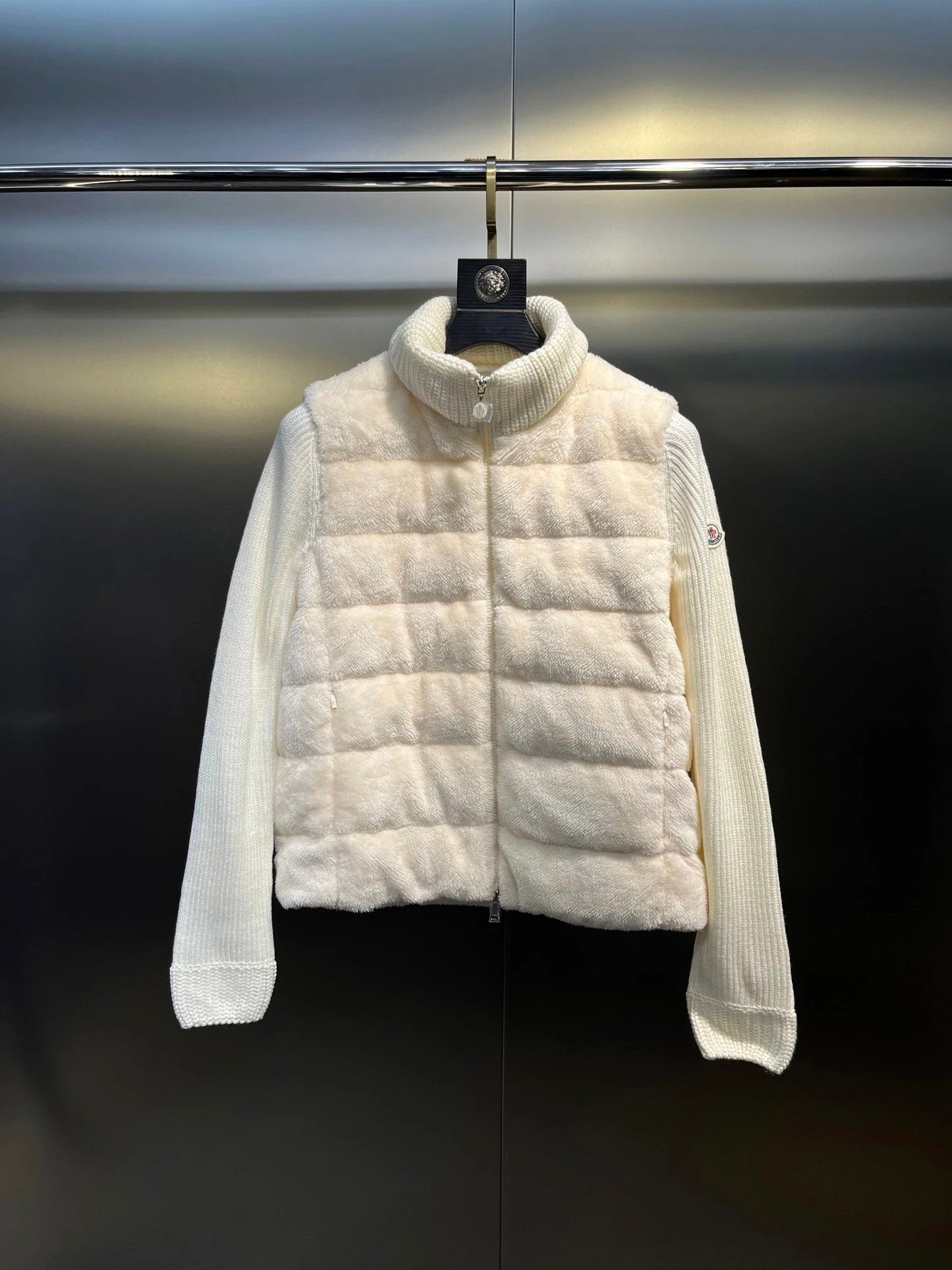 Moncler Fur Cardigan White