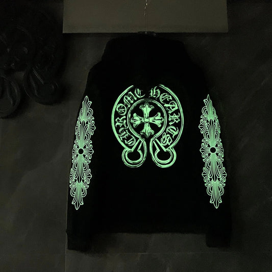 Chrome Hearts light in the Dark Hoodie Black
