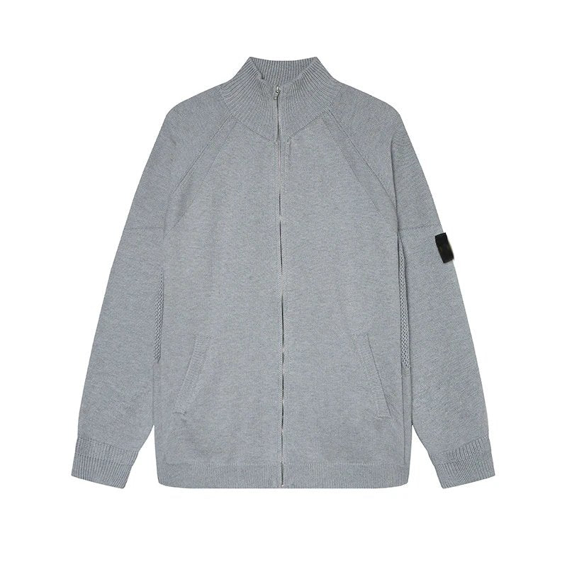 Stone Island Zip-Up Sweater Grey