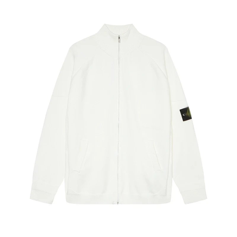 Stone Island Zip-Up Sweater White