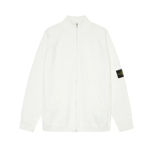 Stone Island Zip-Up Sweater White