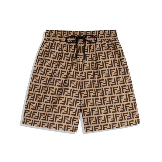 Fendi All over Print Shorts Brown